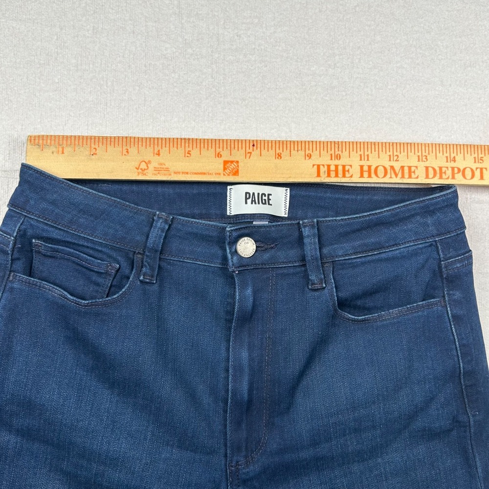 Paige Jeans Womens 28 Genesee Crop Wide Leg Dark Wash Indigo Nautical Denim - Picture 8 of 12